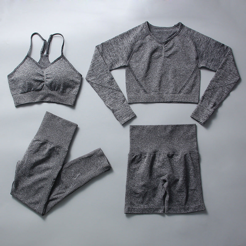 Wholesale Autumn and Winter Knitted Tight Fitness Hip Lifting Smiling Face Nylon Yoga Clothes